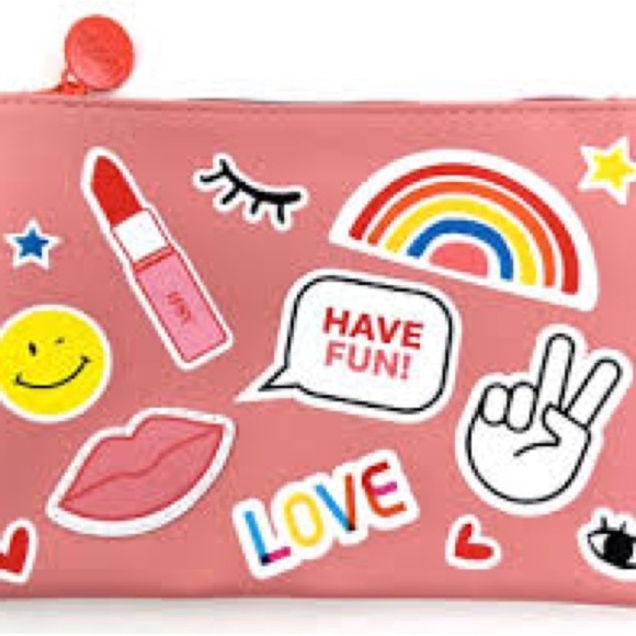 Pink Pouch with Fun Sticker pattern - Picture 2 of 2